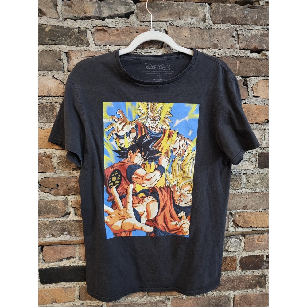 Dragon Ball Z Goku Shirt Mens Medium Black Super Saiyan Graphic Anime Tee